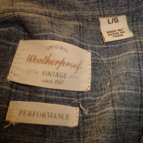 NEW Original Weatherproof Vintage Men's Button Down Shirt L/G Blue Plaid - Picture 3 of 15